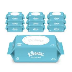 크리넥스 코튼클린 저자극 물티슈, 72매, 10입, 1개
