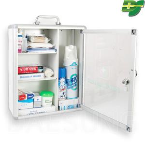 알루미늄 벽걸이 구급함 중 대형 프리미엄 30종 용품 포함 세트 일진약품 구급상자