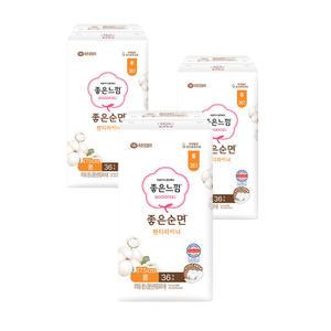 좋은느낌 팬티라이너 좋은순면 롱 36개입x3팩