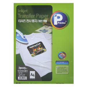 프린텍 티셔츠 전사용지 5매 밝은색용 전사지 J9115-5