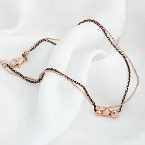 14K GP 뜻밖의 행운 두줄 체인 데일리 패션 발찌