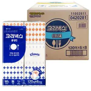 크리넥스 홈냅킨 각티슈 120매 6개 x 8개-1박스