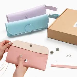 가죽 필통 만들기 키트 3종 연필통 공예 패키지 펜슬 파우치 재료 바느질 diy 세트 공방 체험 취미 반제품
