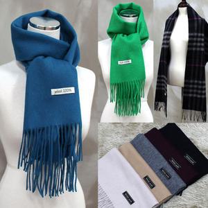 울100% 무지 목도리 캐시미어 니트 남자 여성 선물용 퍼 머플러 체크 가을 겨울 봄