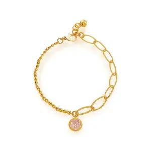 [한국금다이아몬드] 여자 순금 팔찌 체인 핑크 큐 언벨 24K 7.5g 18K장식