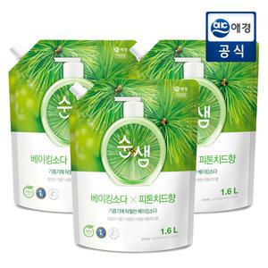 순샘 베이킹소다 피톤치드 주방세제 리필 1.6L x 3개