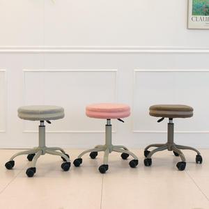 로엠가구 핫세 디자인 작업 낮은 원형 회전 진료 미용 보조 스툴 의자
