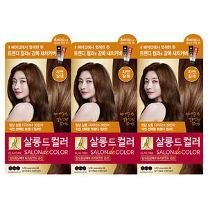 엘라스틴 살롱드컬러 염색약 자연갈색, 3개