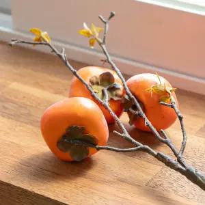 감 모형 가지 3송이 52cm 모조 인조 가짜 과일 장식 조화 열매 소품 인테리어