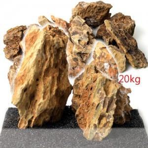 황호석 20kg/수족관 어항 수조 바닥재 장식품 돌 황운석 호피석 자연석 조경석 세팅 초보 구피 열대어 거북