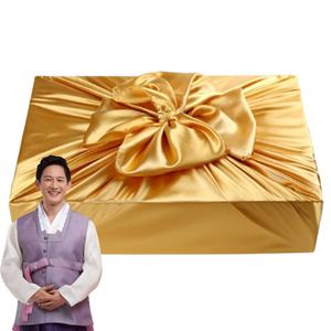 설날 명절 추석 선물용 포장용 황금 보자기 선물 박스 포장 대형 공단 보자기