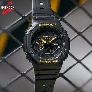 지샥 GA-B2100CY-1ADR 지얄오크 태양광충전 블랙X옐로우 디지털 전자 손목시계