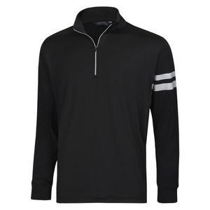 남성 깔끔한 반집업 골프 티셔츠 LM-TSAG-330-블랙