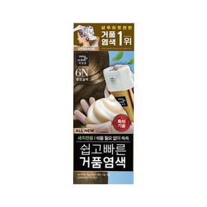 미쟝센 새치염색 올뉴 쉽고 빠른 거품염색약 6N밝은갈색 x1개
