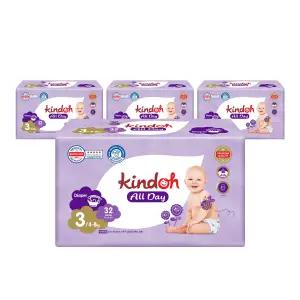 킨도 프리미엄 기저귀 올데이 밴드형 3단계 중형 32매x4팩