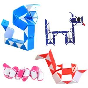 스네이크 큐브 매직 블럭 척척이 뱀 장난감 도형 돌리기 집중력 두뇌 향상 퍼즐 원통형