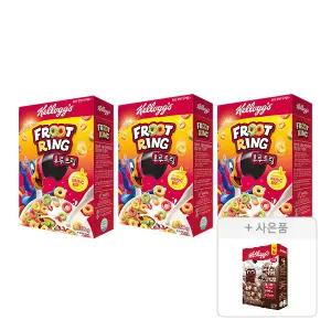 켈로그 후르트링, 530g, 3개 + 증정 (첵스초코 쿠키앤크림 120g, 1개)