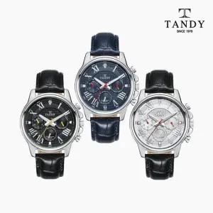 탠디시계 다이아몬드 멀티펑션 가죽 남자손목시계 DIA-3925