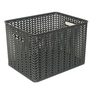 헤링본바스켓7호(오픈형)_32.5L_차콜/정리용바구니/수납정리바구니/정리함바구니/플라스틱수납바구니