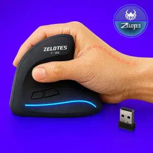 젤로테스 버티컬 무선 마우스 손목보호 인체공학 무소음 F-35A