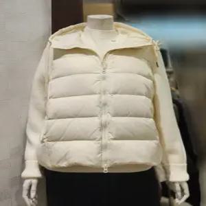 [벨라디터치] V9E3DN23 니트소매 후드넥 경령패딩