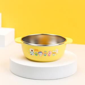 뽀로로 논슬립 스텐대접 이유식볼 아기 유아 밥그릇 죽그릇 국그릇 양수 손잡이 어린이 아이