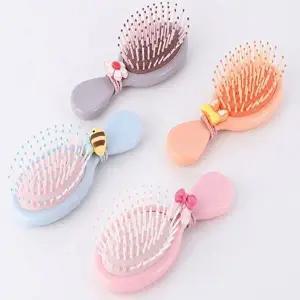 귀여운 미니 머리빗 머리끈 포함 작은 헤어빗-WDB36CD