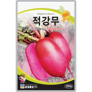 산들마켓 적강무 씨앗 200립 겉과 속이 빨간 맛좋은 적색 무씨 종자