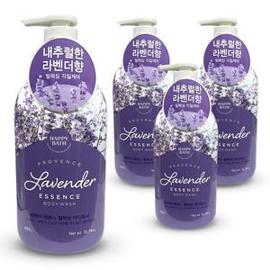 해피바스 라벤더 에센스 각질케어 바디워시 900g 4개