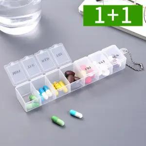 [1개+1개] 일주일 알약통 휴대용 약통 케이스 요일별 소분 보관함