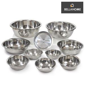 [벨라홈] 스텐레스 대야 믹싱볼 10종세트(CN9624) 최대 50cm 사이즈