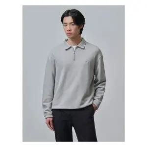 [빈폴]피그먼트 다잉 하프집업 스웨트 셔츠 - 라이트 그레이 (BC4841C052)