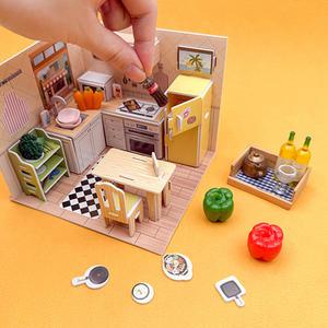 [문구티쳐] 토단(TD) 3D 입체 종이 퍼즐 미니스토어 (주방) 1인세트 DIY 장식소품 인형집 퍼즐놀이 학습교구활동 만들기수업