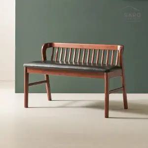 [라로퍼니처]허그 고무나무 원목 2인 벤치 식탁 의자 2인용 밴치