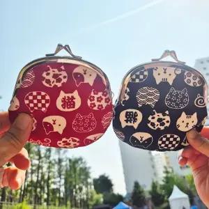 고양이 동전지갑 귀엽고 실용적인 면 파우치 (WFJKL43)