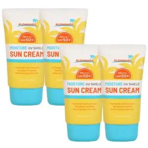 4개 알로하와이 UV쉴드 모이스처 선크림 60ml SPF50+ PA++++  백탁없는 혼합자차 썬크림 선블록