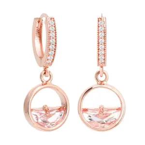 14K 금침 이어링 하프문 큐빅 링 포인트 원터치 링 귀걸이