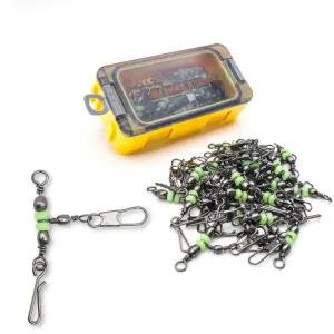 마리수 T형 삼각 도래 25개입 미니태클박스 세트 쭈꾸미 갑오징어 볼베어링 도래 에기 스냅 인터락 쭈갑 핀도래