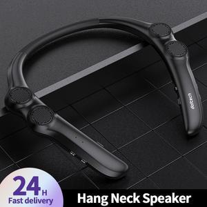 380mAh 목걸이 오디오 스피커 스테레오 블루투스 호환 무선 IPX4 땀 방지 방수 내장 크 HD Call 저음 서라운드 4 자전거 스포츠 게임 초고음질