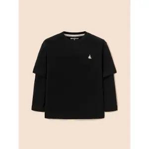 [BEANPOLE KIDS] 그래픽 레이어드 긴팔 티셔츠  블랙 (BI5941U035)