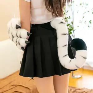 호랑이 꼬리 장갑 놀이공원 세트 머리띠 동물원 퍼리