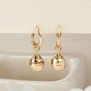 갤러리아 [비앤비골드] 14K 물방울 컷팅 팔각볼 원터치 귀걸이 한쌍 PNE42103