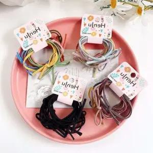 머리끈 끈 머리 세트 24P 헤어 컬러 파스텔 매듭 고무줄