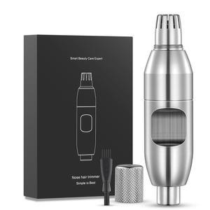 남성용 Lukyskn 이어 코털 트리머, 수동 정밀 비강 털 제거기, 무통 방수 콧구멍 코 절단기 클 , 휴대용 전문 스테인리스 스틸 면도기, 선물, 실버