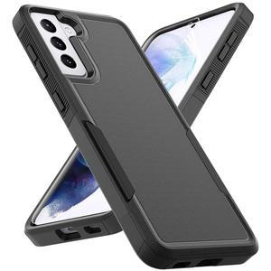 삼성 갤럭시 S21 플러스 케이스용: 듀얼 레이어 보호 헤비 듀티 휴대폰 커버 충격 방지, 화면 기능 포함 - 군사 범퍼 튼튼 S21+ 5G, 블랙
