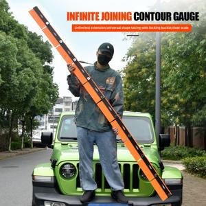 ONKE L.J 무제한 연결 윤곽 게이지 프로파일 도구, 조정 가능한 잠금 가장자리 모양 목재 측정 눈금자 타