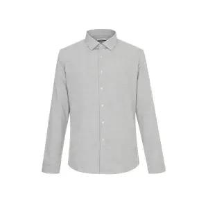 [오스틴리드]SLIM FIT]베이지 면혼방 마이크로패턴 기모 셔츠_A2DL1721