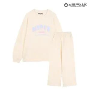 [보리보리/에어워크 주니어]여아 주니어 레터링 포인트 기모 맨투맨 조거 트레이닝 셋업