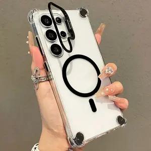 갤럭시S24 S24플러스 S24울트라 S24FE 맥세이프 투명 젤하드 컬러범퍼 카메라 메탈프레임 거치대 케이스