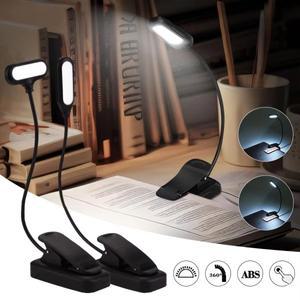 미니 LED 책 조명 배터리 구동 눈 보호 유연한 클립 온 책상 램프 침실 공부 독서 조절 가능